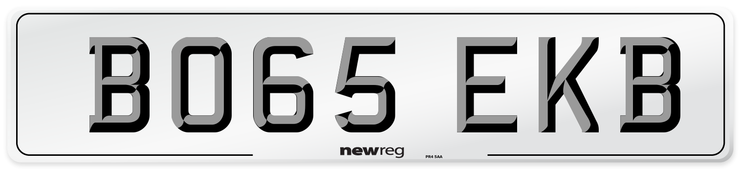 BO65 EKB Number Plate from New Reg